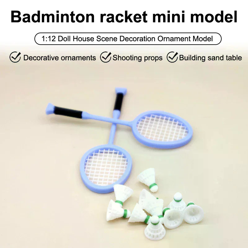 Badminton House - 1/12 Dollhouse Minyatür Simülasyon Mini Badminton